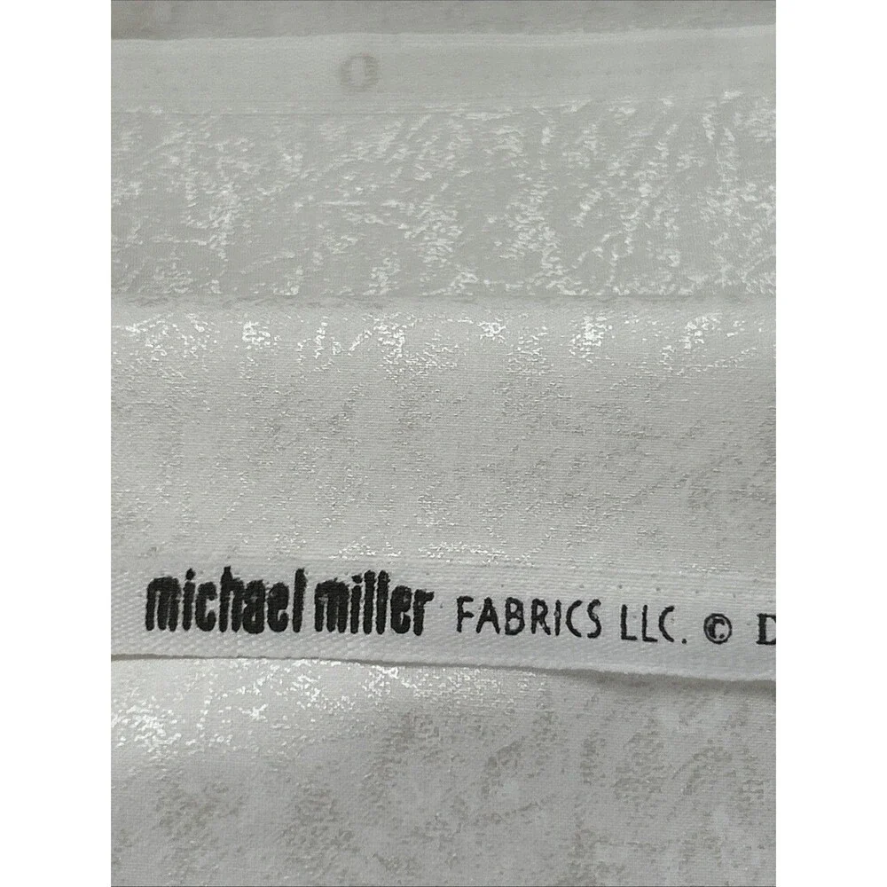 Michael Miller Fairy Frost Ivory Shimmery Cotton Quilting Fabric 2 Yards CM0376